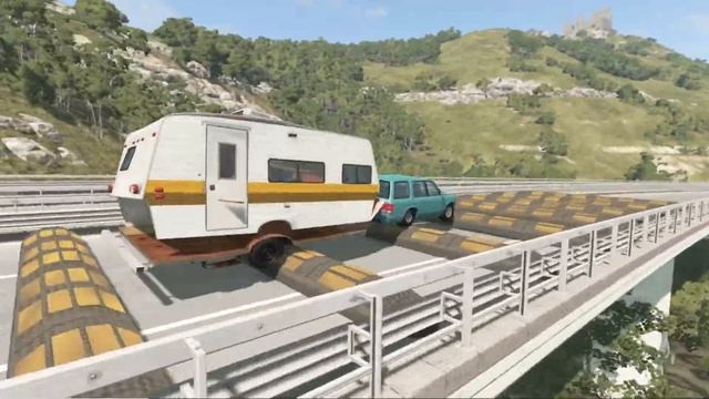 Cars vs Many Speed Bumps - Realistic game BeamNG Drive Mr.Paul смотреть онлайн