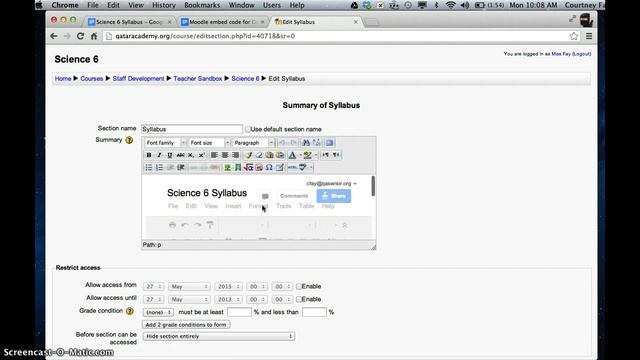 Embedding Google Docs in Moodle смотреть онлайн
