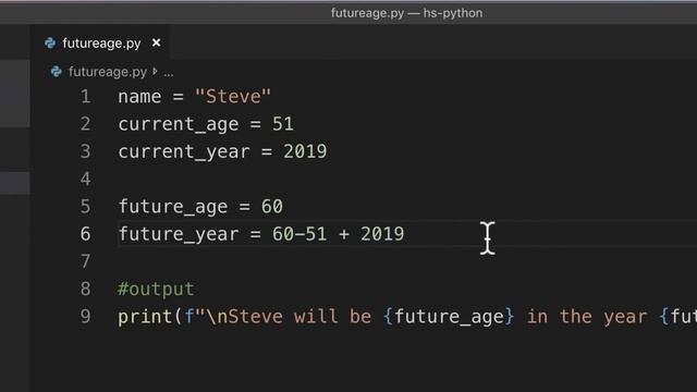 Python Calculations with Variables (Future Year) смотреть онлайн