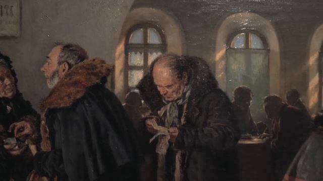 Владимир Маковский - Казначейство в день раздачи пенсии. Художники Передвижники смотреть онлайн