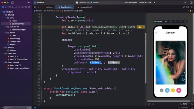 SwiftUI 3.0 - Tinder App UI With Gesture Enabled Cards - Notification Center - Complex UI - Xcode 1 смотреть онлайн