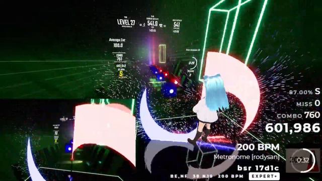 200BPM - Metronome (EXPERT+[32 BEAT]) ダースモールプレイ Darth Maul Style - Beat Saber【ビートセイバー】 смотреть онлайн