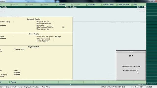 Tally Add On : Stop Sales Invoice Entry without Sales Order in Tally.ERP9 software. смотреть онлайн