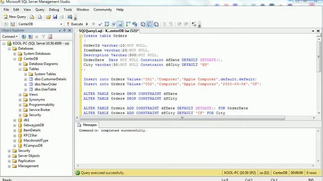 Default constraint in sql server | SQL Server Tutorials | SQL tutorial for beginners смотреть онлайн