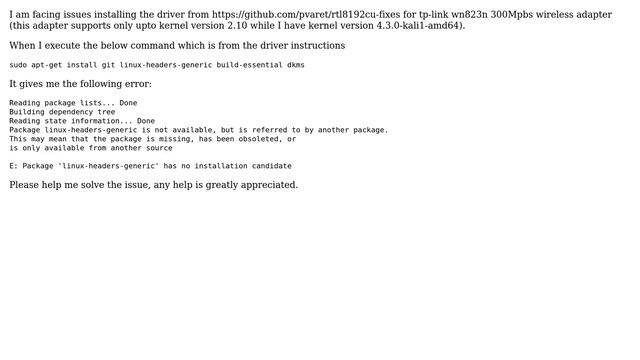 Unix & Linux: Trouble installing WiFi Driver in Kali Linux 2.0 rolling смотреть онлайн