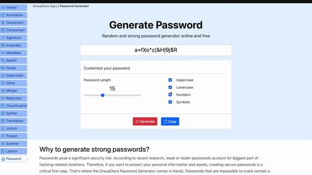 How to generate strong random password | GroupDocs Password Generator смотреть онлайн