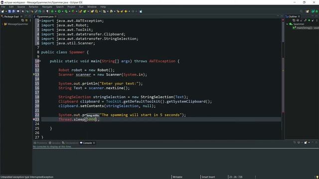Making a simple spam bot with Java | Message automation program смотреть онлайн