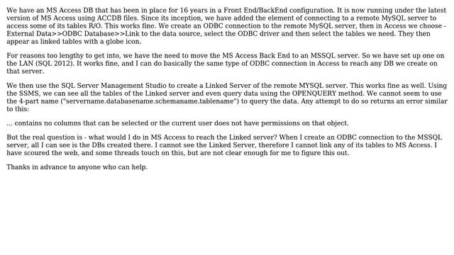 Databases: How to get MS Access to reach a Linked server on MSSQL? (2 Solutions!!) смотреть онлайн
