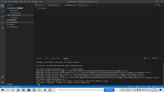 How to install pandas in python 3.9.6? смотреть онлайн