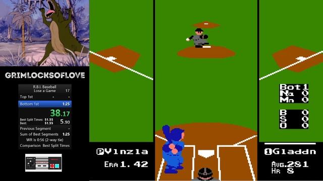 R.B.I. Baseball (NES) - Speedrun - Lose a Game in 1:17.933 смотреть онлайн