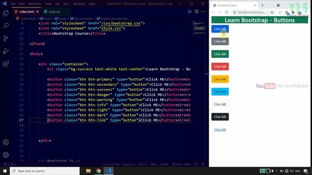 11. Buttons - Bootstrap Malayalam Tutorial смотреть онлайн