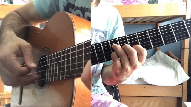 Лёгкая пьеса для начинающих гитаристов (Dm) смотреть онлайн