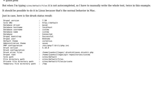 Drupal: Drush do not autocomplete files and directory names смотреть онлайн