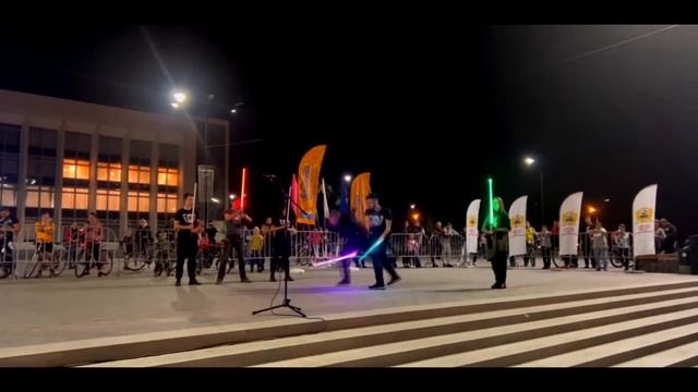 Destreza фехтовальное выступление на ночи 1000 велосипедистов Уфа 2022. смотреть онлайн