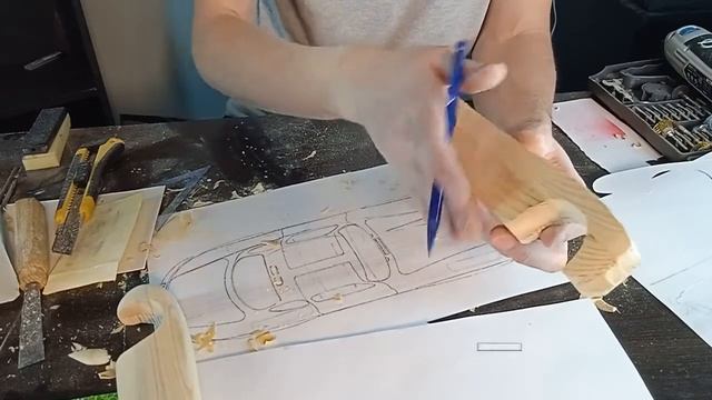 Мерседес 300 сл 1954 года. Часть 1. Модель из дерева. Как сделать автомобиль из дерева. смотреть онлайн