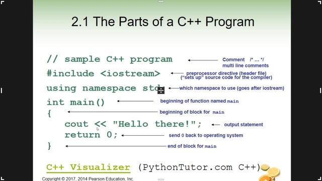 C++ Chapter 2, Section 2.1 The Parts of a C++ Program - Gaddis смотреть онлайн