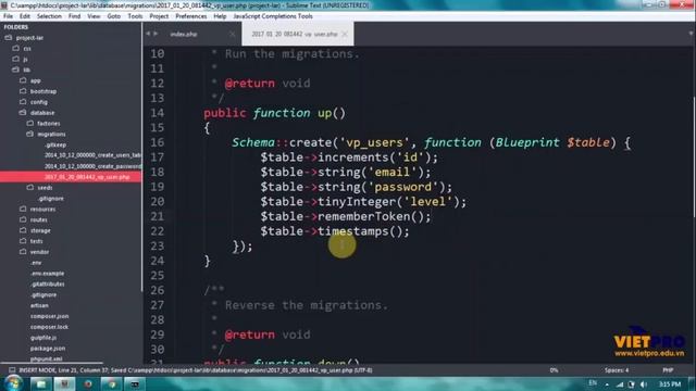 LARAVEL BACKEND BÀI 3 CẤU TRÚC DỮ LIỆU BẢNG USER смотреть онлайн
