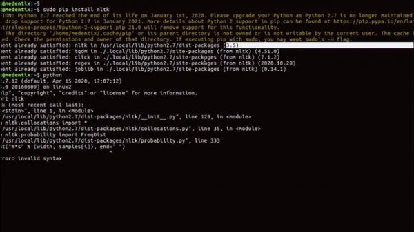 import NLTK error in Python | Python Import Error ModuleNotFoundError : No Module Named NLTK