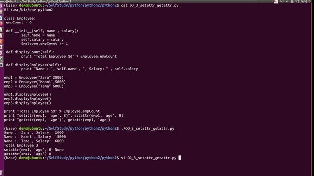 python2 class , getattr setattr AttributeError Employee instance has no attribute 'age' смотреть онлайн