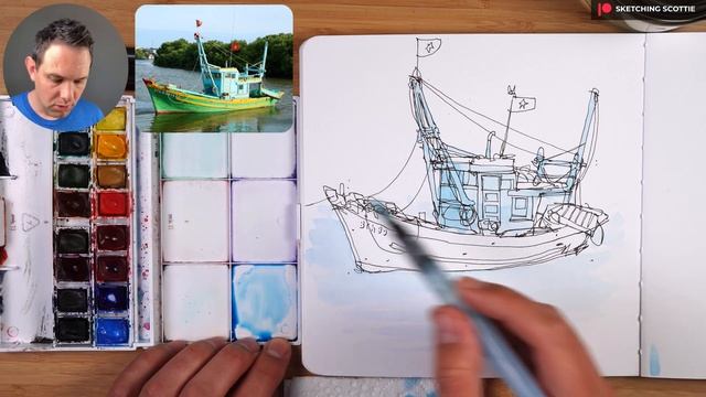 IMPROVE Your Sketching With This Technique! (Loose Ink Pen & Watercolor Boat Tutorial) смотреть онлайн