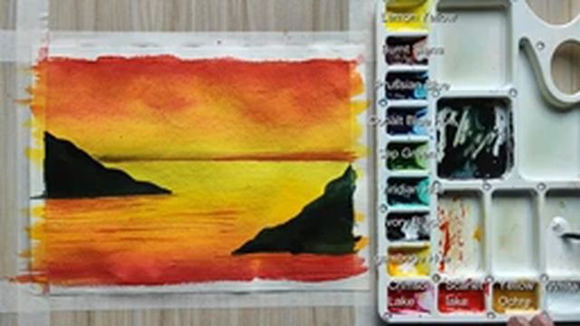 How to Paint a Beautiful Sunset Painting | Landscape Painting For Beginners | Paint with David смотреть онлайн