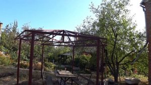 Шестиугольная беседка своими руками / Металл, мягкая кровля