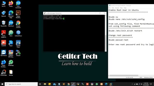 How to Enable Root User Login in Ubuntu | Part- 5 | Linux Web Server Bangla Tutorial | Getitor Tech смотреть онлайн