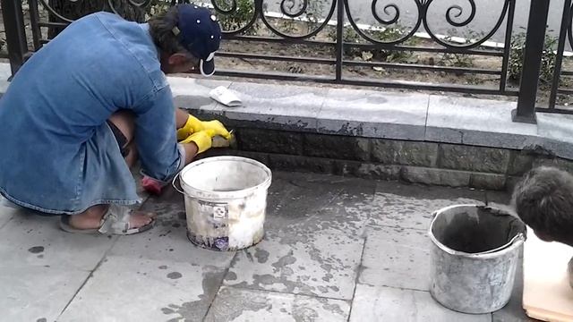 Чистка швов под накрывками из гранита. смотреть онлайн