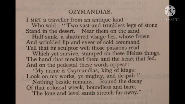 OZYMANDIAS WRITTEN BY PERCY PYSSHY SHELLEY With Introduction ,Recitation and Explanation.... смотреть онлайн