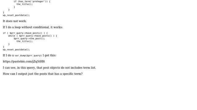 Wordpress: Check if a post has term inside loop смотреть онлайн