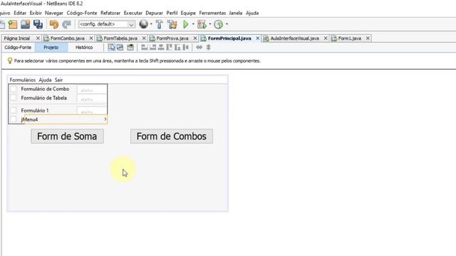 [JAVA + NETBEANS] - (Aula 7) Interface Gráfica - Menus - JMenuBar, JMenu e JMenuItem смотреть онлайн