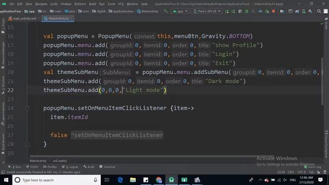 25 Popup menu item click смотреть онлайн