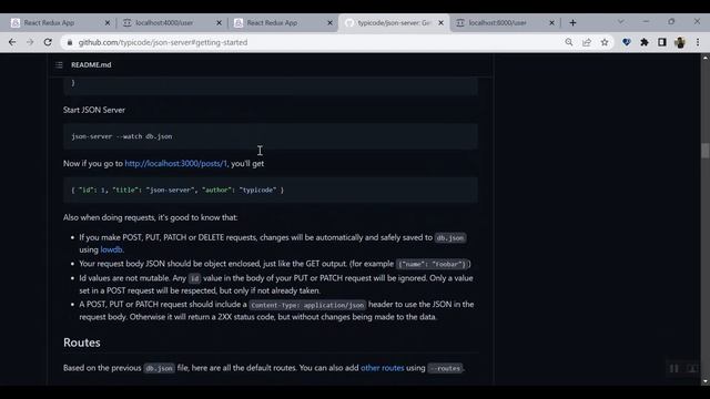 7. React CRUD Application with Redux, JSON Server, router, axios - Setup JSON server смотреть онлайн