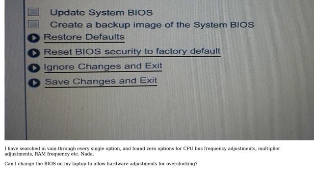 Can I Overclock Hardware On My HP 4545s Probook (there Are No Options For It In The BIOS)?