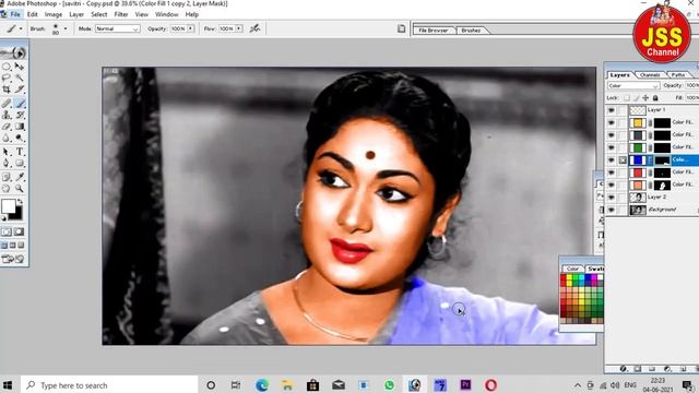 How to change Black and White into Color Photo in Adobe Photoshop | Sasi dtp Work | #photoshop смотреть онлайн