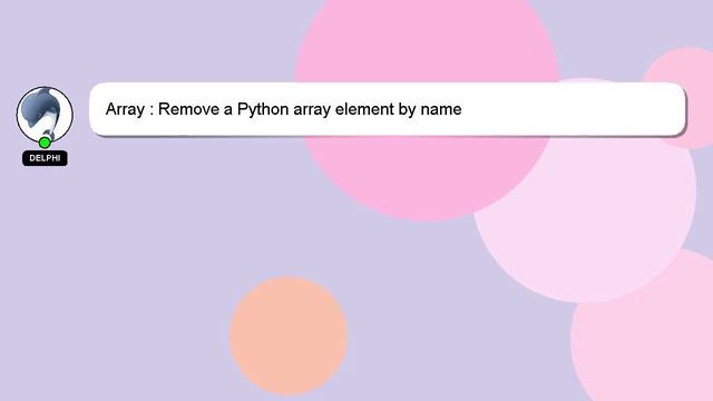 Array : Remove a Python array element by name смотреть онлайн