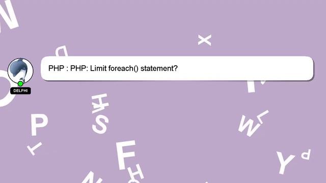 PHP : PHP: Limit foreach() statement? смотреть онлайн
