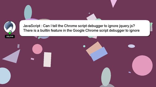 JavaScript : Can I tell the Chrome script debugger to ignore jquery.js? смотреть онлайн