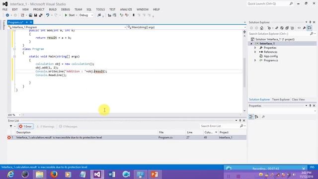 Multiple Interface by Using C# in hindi смотреть онлайн