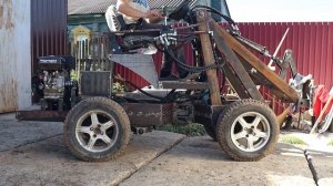 ПОГРУЗЧИК-ТРАКТОР НА ГИДРОХОДУ! Своими руками! Полный привод 4х4, обзор минитрактора!