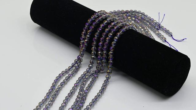 Бусины из хрусталя с титановым напылением шарик гр.6мм цв.сиреневый хамелеон, 39см, Арт: Б55203 смотреть онлайн