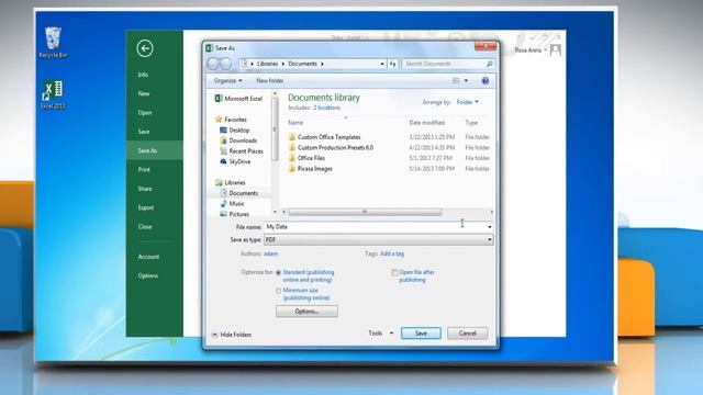 How to save a file as a PDF in Excel 2013 смотреть онлайн