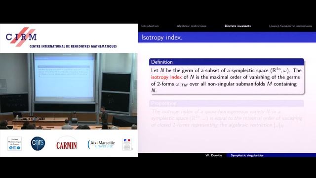 Wojciech Domitrz: Symplectic Singularities Of Varieties