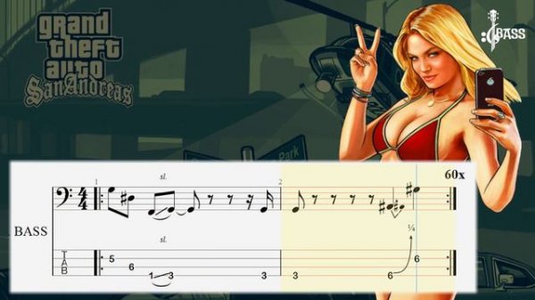 GTA - San Andreas Theme Song (Bass Tabs) By Chami's Bass