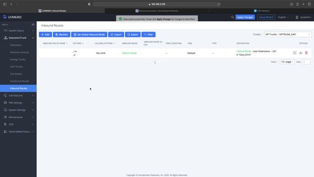 Grandstream UCM 6302 New Extensions & Inbound / Outbound Routes Setup