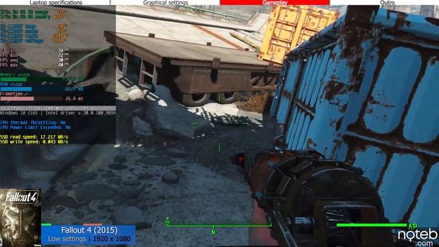 Asus Vivobook OLED (K513) - Fallout 4 Gameplay Benchmark (i5-1135G7, Iris Xe)