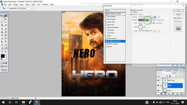 Hero Movie Poster Design Using Photoshop | Adobe Photoshop tutorial | poster editing in Photoshop смотреть онлайн