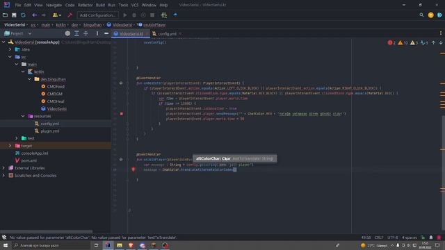 CONFIG OLUŞTURMA VE PLACEHOLDER AYARLAMA | minecraft plugin kodlama (Kotlin #6) смотреть онлайн