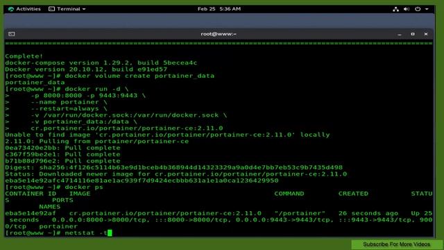 Deploy Run Portainer CE On Docker | Rocky Linux 8.5 смотреть онлайн