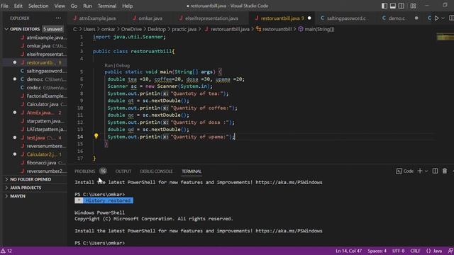 Restaurants bill program using java in simple steps....! @thebrocode3377 смотреть онлайн